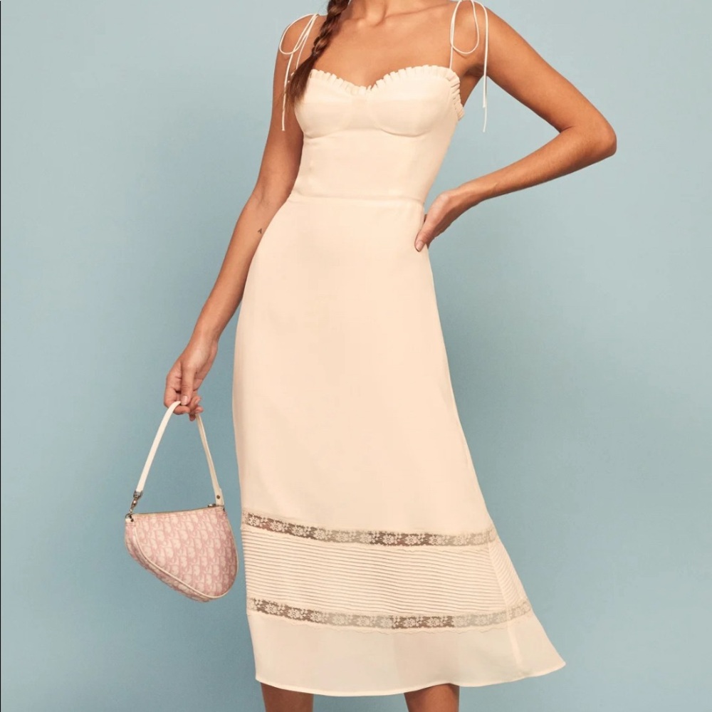 NWT Reformation Ronan dress, Ivory, size 2